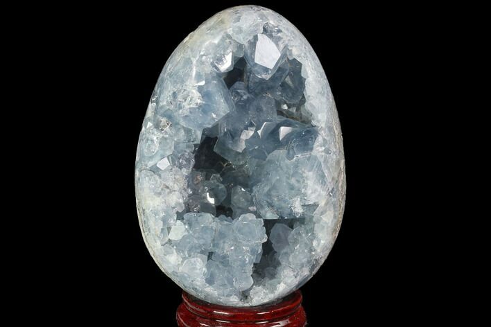 Crystal Filled Celestine (Celestite) Egg Geode - Madagascar #98793